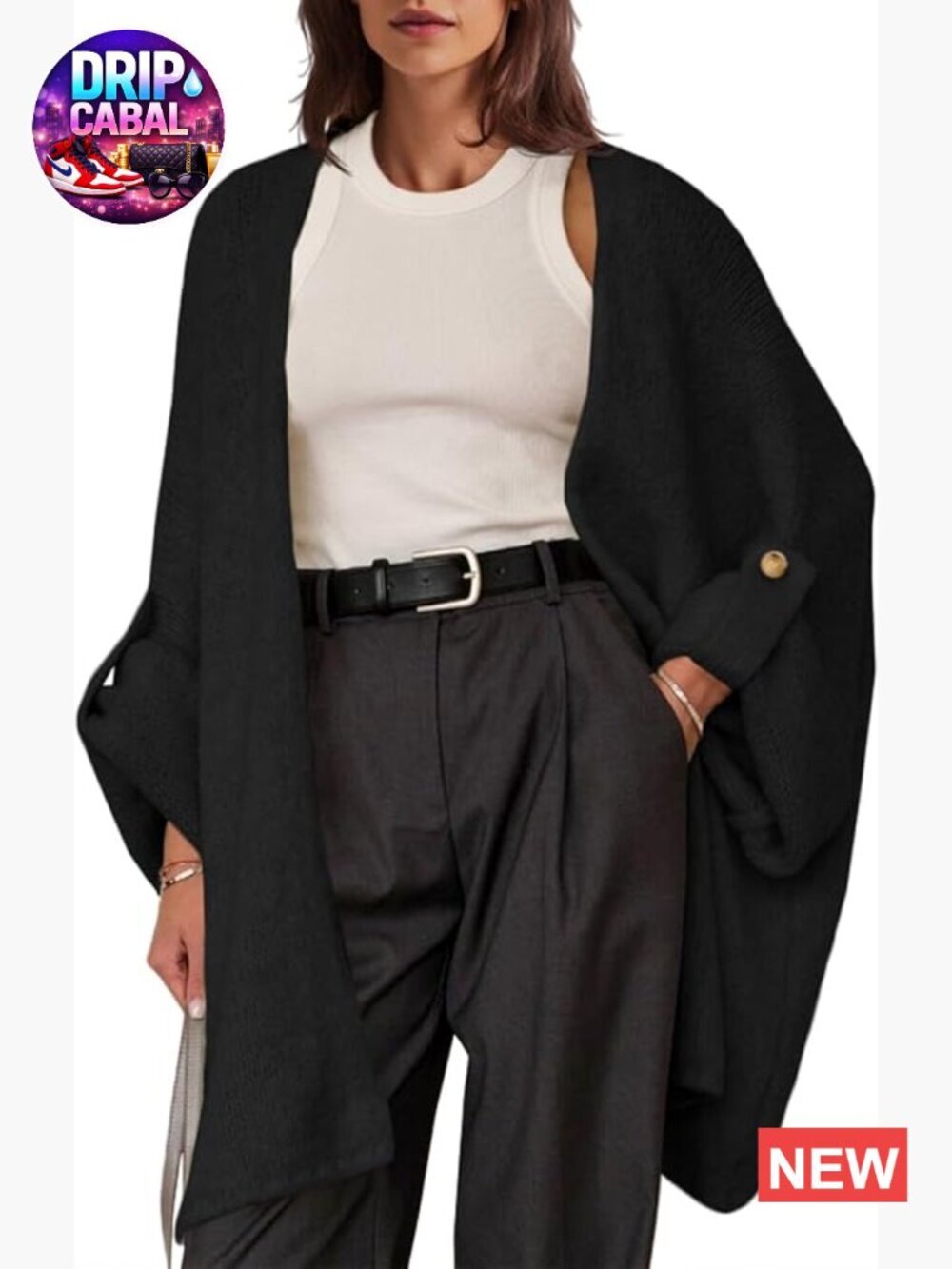 Oversized Long Cardigan Sweater Casual Open Front Chunky Knit Slouchy Trendy